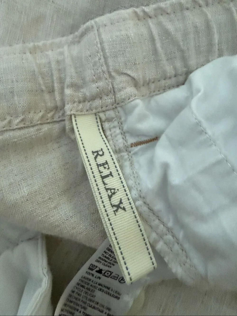 Tommy Bahama Relax 3XB 100% Linen Pants Beige Drawstring Casual
